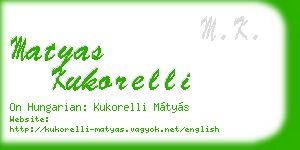 matyas kukorelli business card