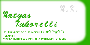 matyas kukorelli business card